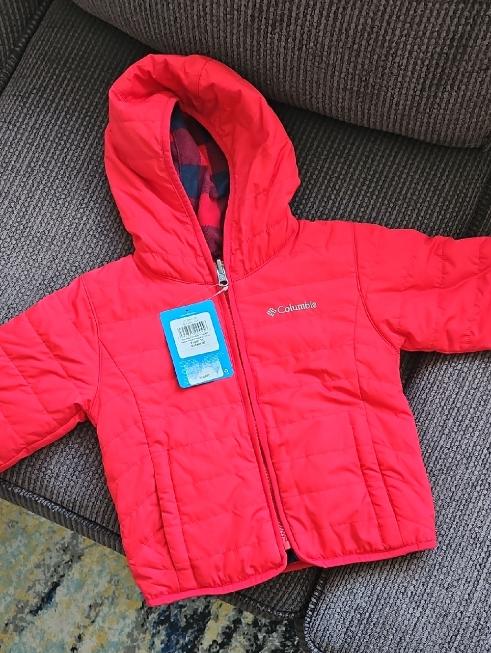 Columbia Red Double Trouble Reversible Hooded Jacket - Kids Sz 3T